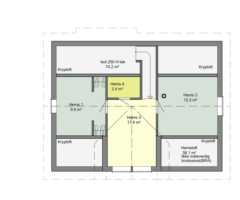 Plantegning 2. ETG — Saltdalshytta Smart 3 Økonomi