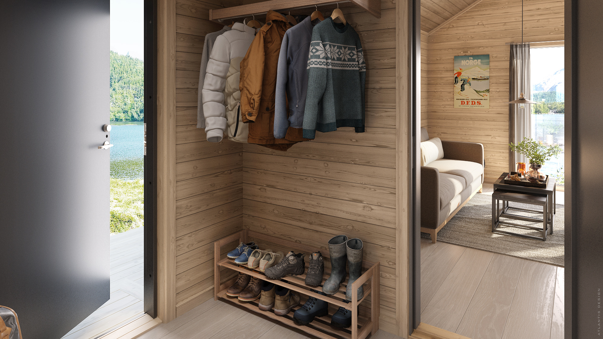 Inngangsparti med plass til både klesskap og garderobe
